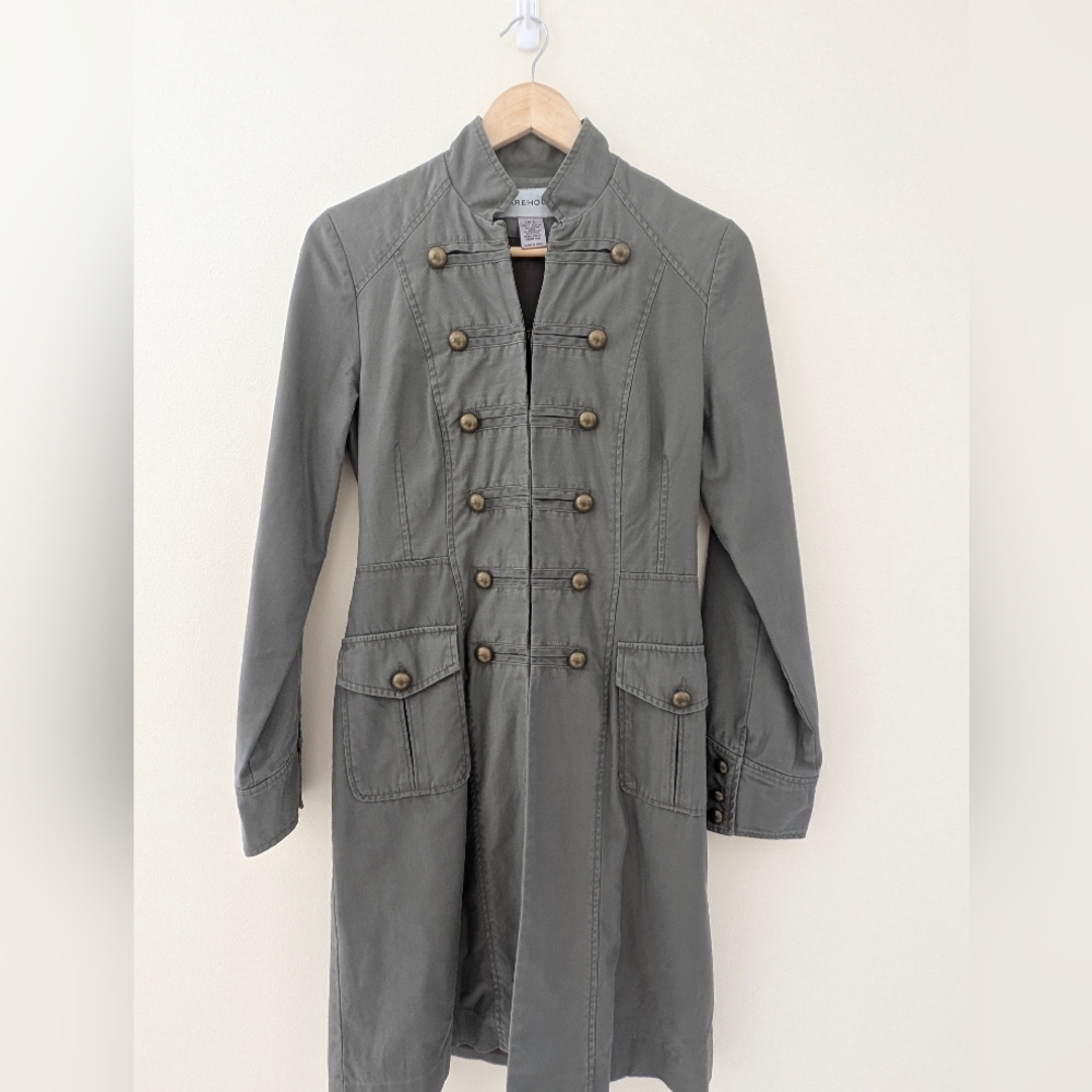 Military Style Cotton Coat by Warehouse - Size UK 10 / US 6 / EU 38